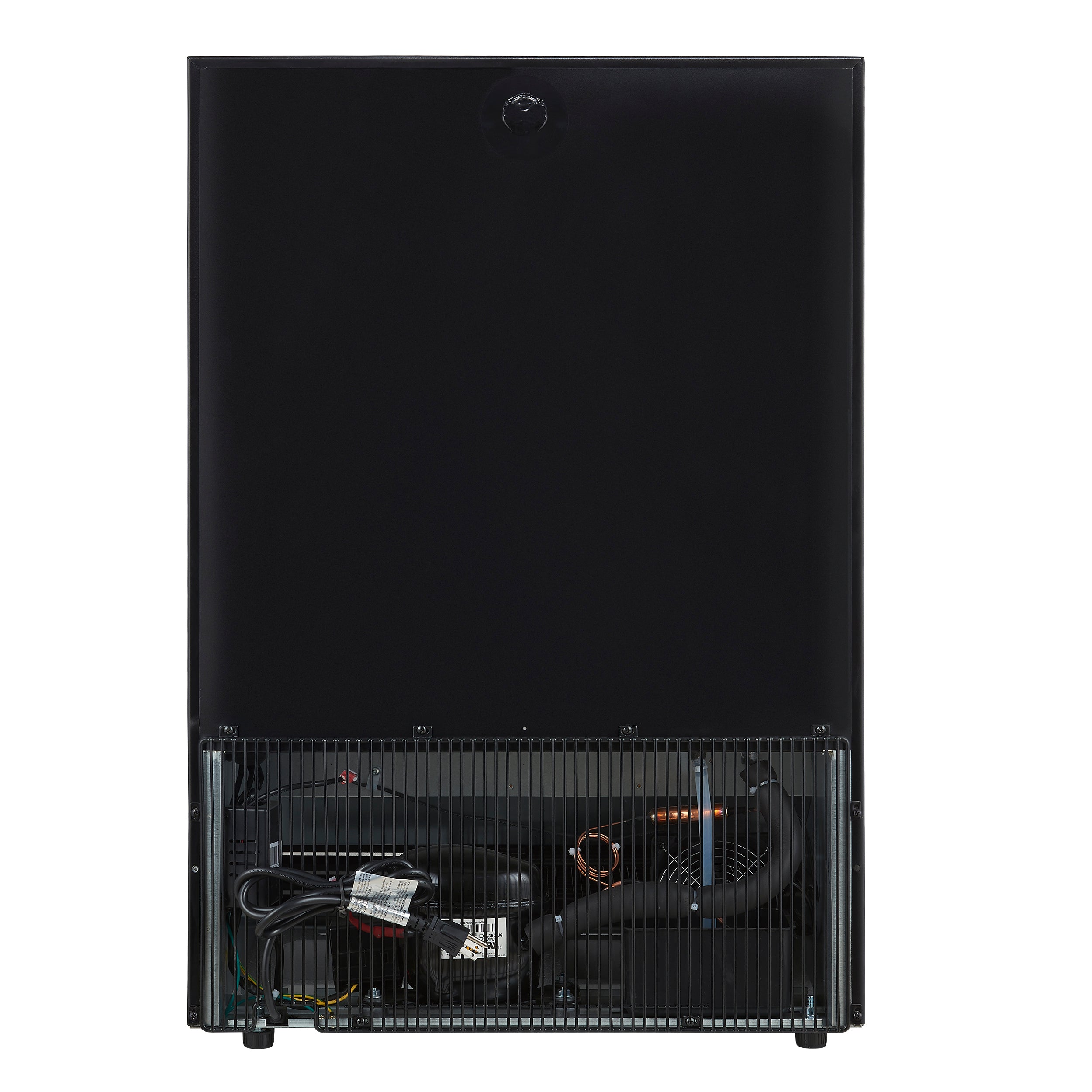 Forno Frescolino 24 Inch Beverage Cooler, Black with Antique Brass Handles, with LED Lighting, Triple Glass Door, 188 Can Capacity, Built-In or Freestanding